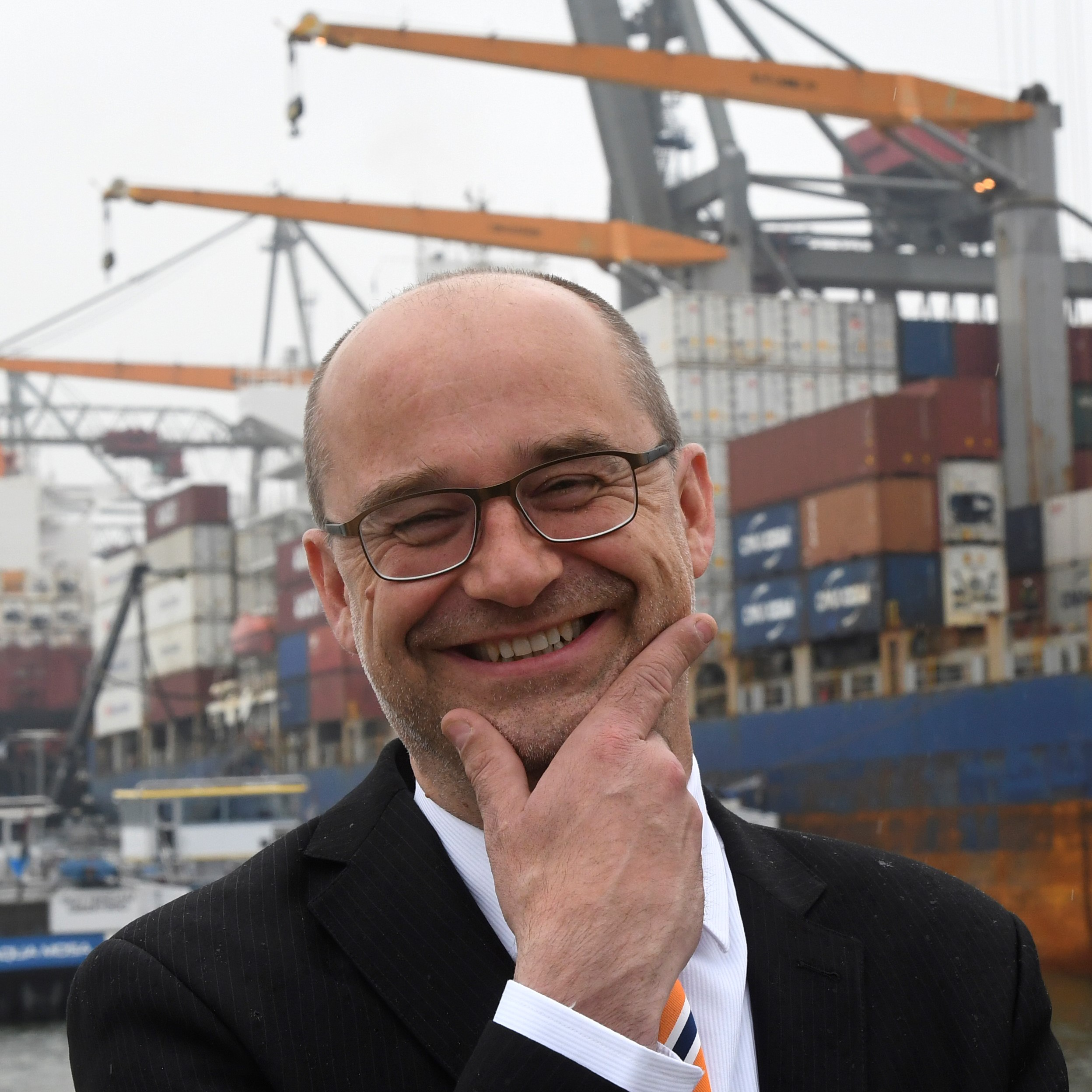 Mark van Koningsveld in de haven