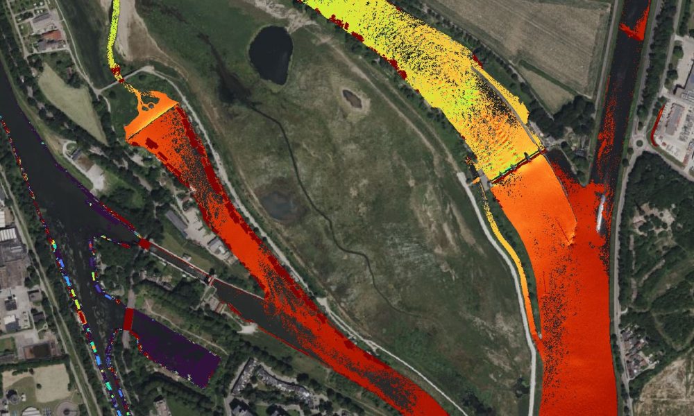 Hoogwatersituatie Maas obv LiDAR in juli 2021